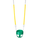 Residential Full Bucket Swing Seat with 8'6" Soft Grip Chain (S-268R) - Green / Yellow