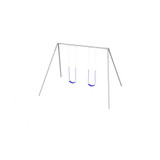 Metal A-Frame Swing Set with 2 Swings (CP-AF20)