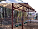 Single Post Swing Set Frame with Shade (RSW23516G) - 2 Bay