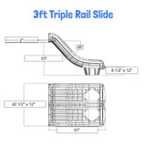 3' Deck Triple Rail Slide (with foot)