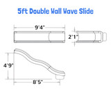 5 ft Commercial Double Wall Wave Slide