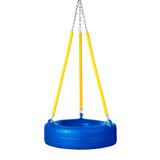 Plastic Tire Swing with 5'6" Soft Grip Chain (PT-10) - Blue / Yellow