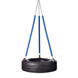 Plastic Tire Swing with 5'6" Soft Grip Chain (PT-10) - Black / Blue