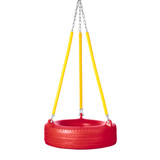 Plastic Tire Swing with 5'6" Soft Grip Chain (PT-10) - Red / Yellow