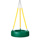 Plastic Tire Swing with 5'6" Soft Grip Chain (PT-10) - Green / Yellow