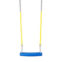 Molded Flat Swing Seat with Plastisol Chain (S-172) - Blue / Yellow
