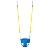 Commercial Full Bucket Swing Seat with 8'6" Plastisol Chain (S-274) - Blue / Yellow