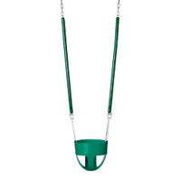 Commercial Full Bucket Swing Seat with 5'6" Soft Grip Chain (S-273) - Green / Green