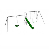 Monkey Tree Swing Set with Slide & Tire Swing (CP-MT44-10)