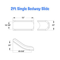 2' Commercial Single Bedway Playground Slide 