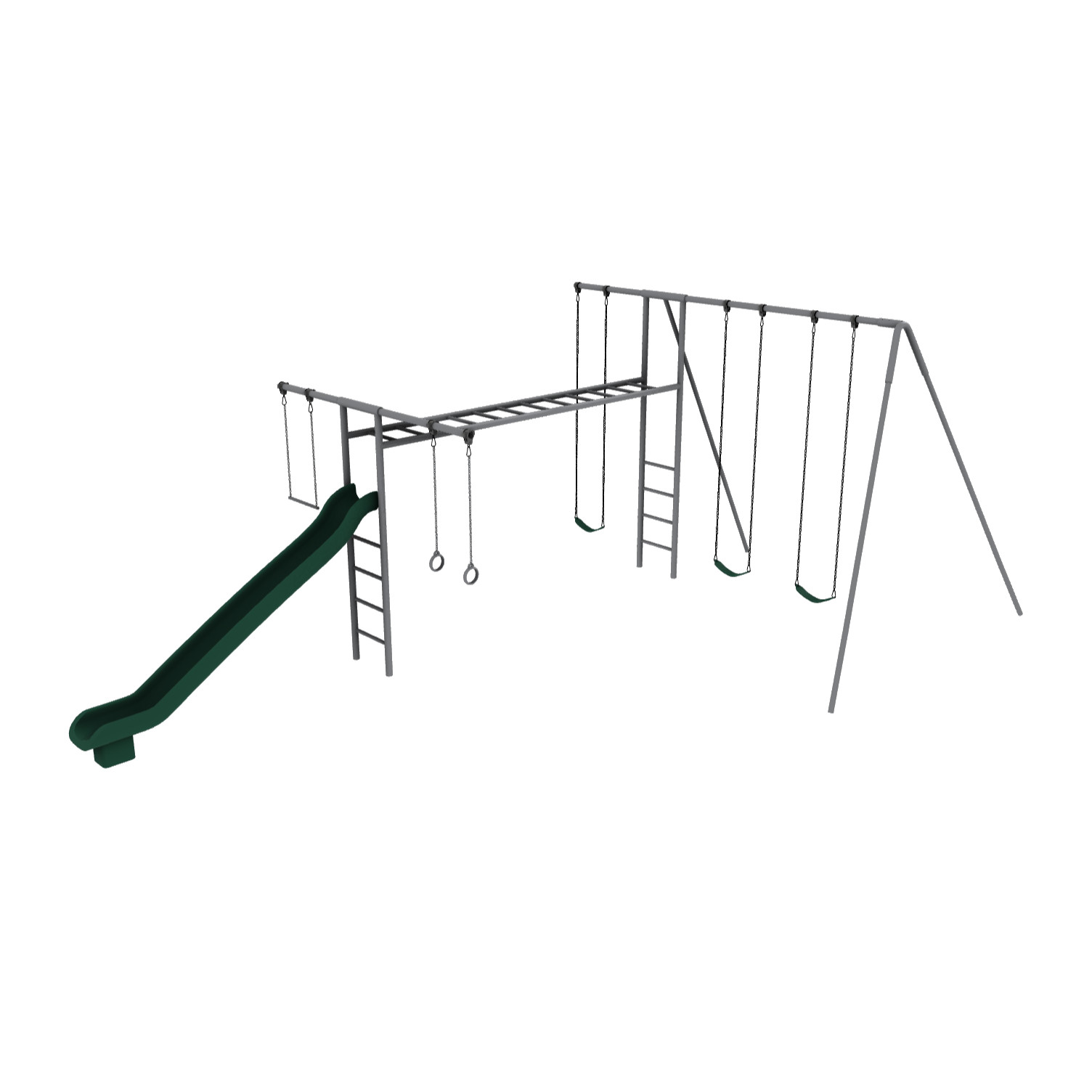 Metal Super Swing Set with Slide - SwingSetMall.com