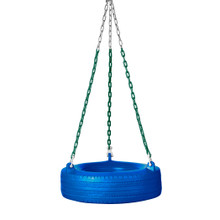 Plastic Tire Swing with 5'6" Heavy Duty Chain (PT-07) - Blue / Green