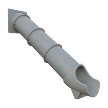 7 ft Tunnel Express Straight Tube Slide - Gray
