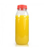 Clear Juice Bottle Round [500ml] with White caps (a Pack of 136 set)