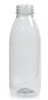 Clear Juice Bottle Round [500ml] with White caps (a Pack of 136 set)