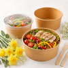 PET Lids for 1300cc Kraft Round Food Container - 300 lids