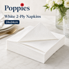 Poppies White 2-Ply Cocktail Napkins 24x24cm - Pack of 4000