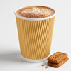 Takeaway 12oz rippled Kraft paper cups