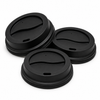 Hippo Takeaway Black Domed Cup Lids 12-16oz - Pack of 1000