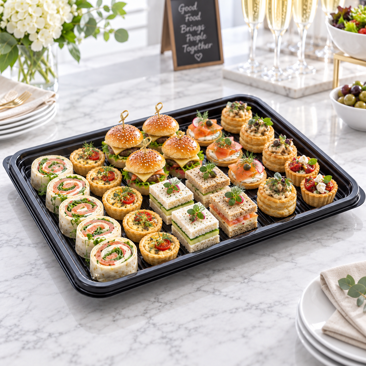 Medium Plastic Rectangular Platters only 395x295mm - 50pcs