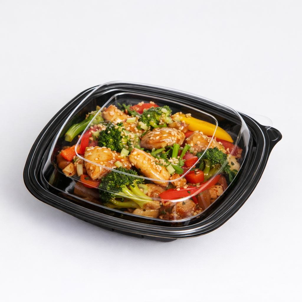 Somoplast 780 Square Black Food Container Base 500cc (270 Pack)