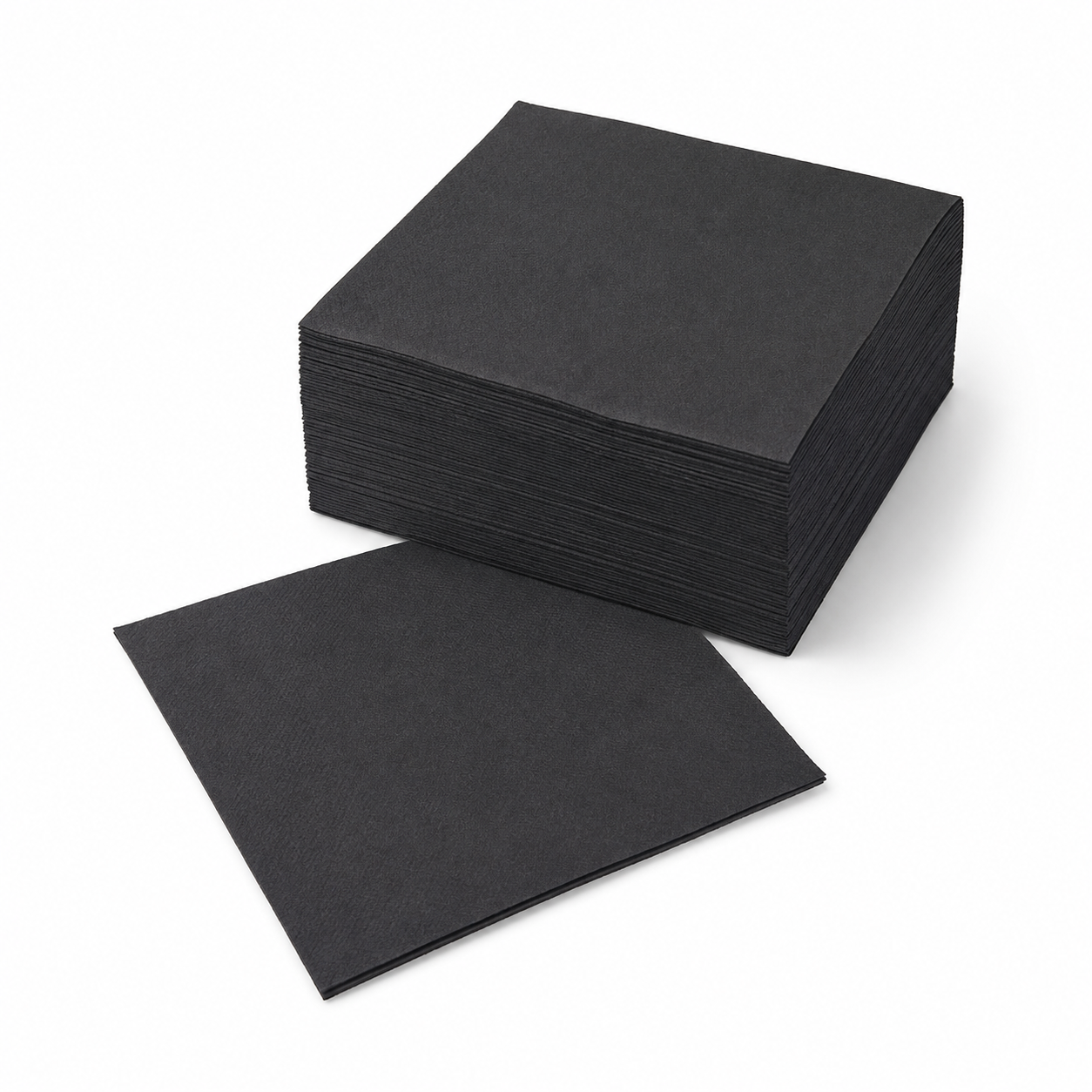 Poppies Black 3-Ply Napkins 40x40cm - Pack of 1000