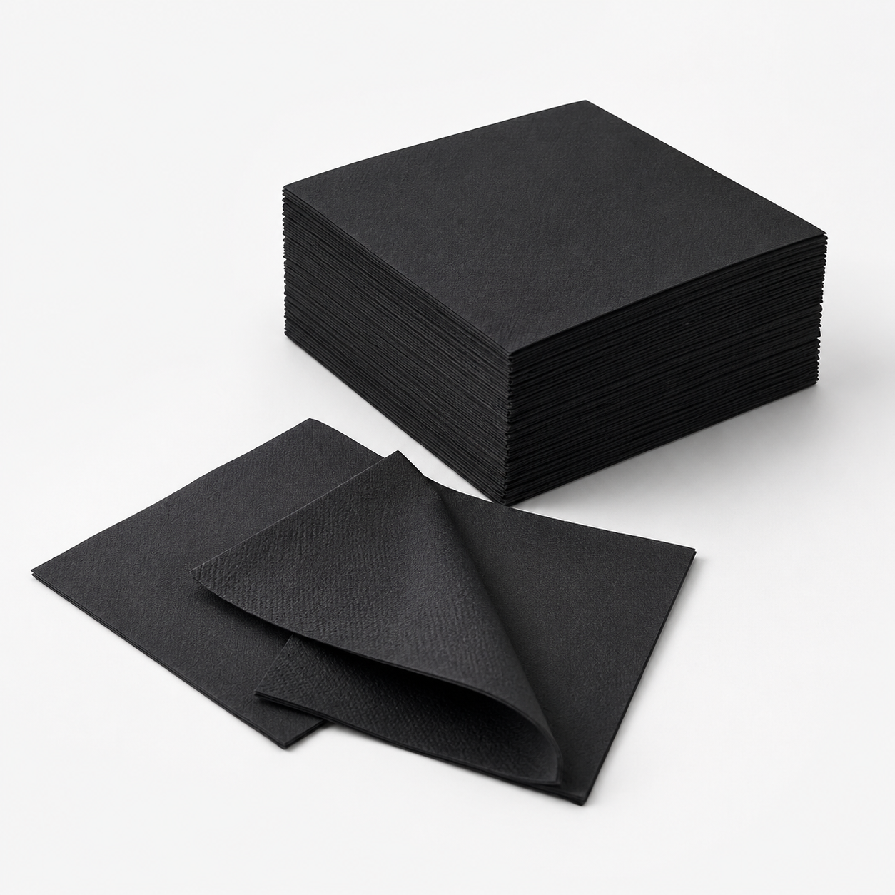 Poppies Black 3-Ply Napkins 40x40cm - Pack of 1000