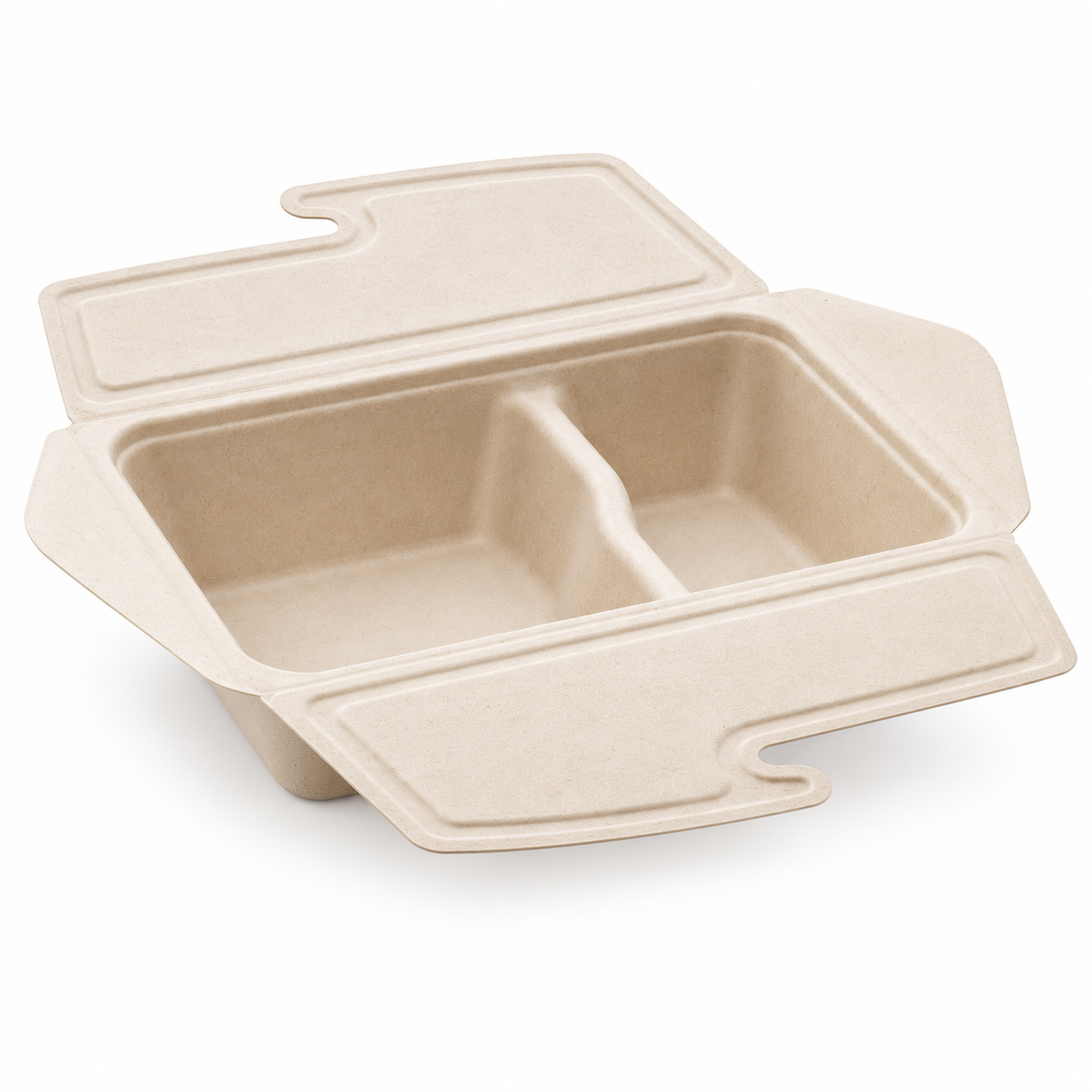 Sabert 2-Compartment Bagasse Meal Box 800ml PUL47080020 – Pack of 150