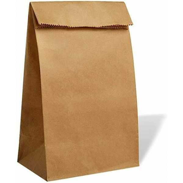 Brown small Kraft SOS Paper Bag, No handle [180X100X350MM] (a pack of 500)