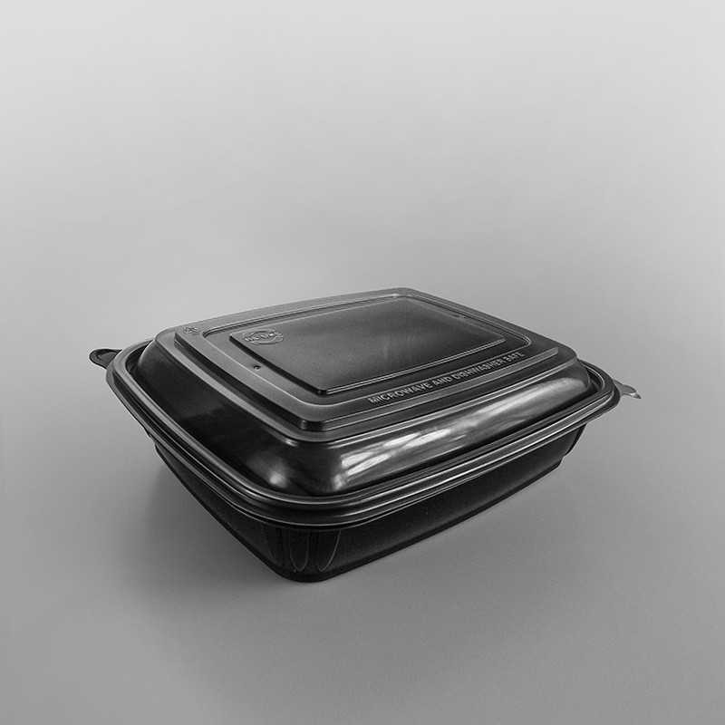 Somoplast [837] Black Microwavable Container [900cc] Just bases (a pack of 300)