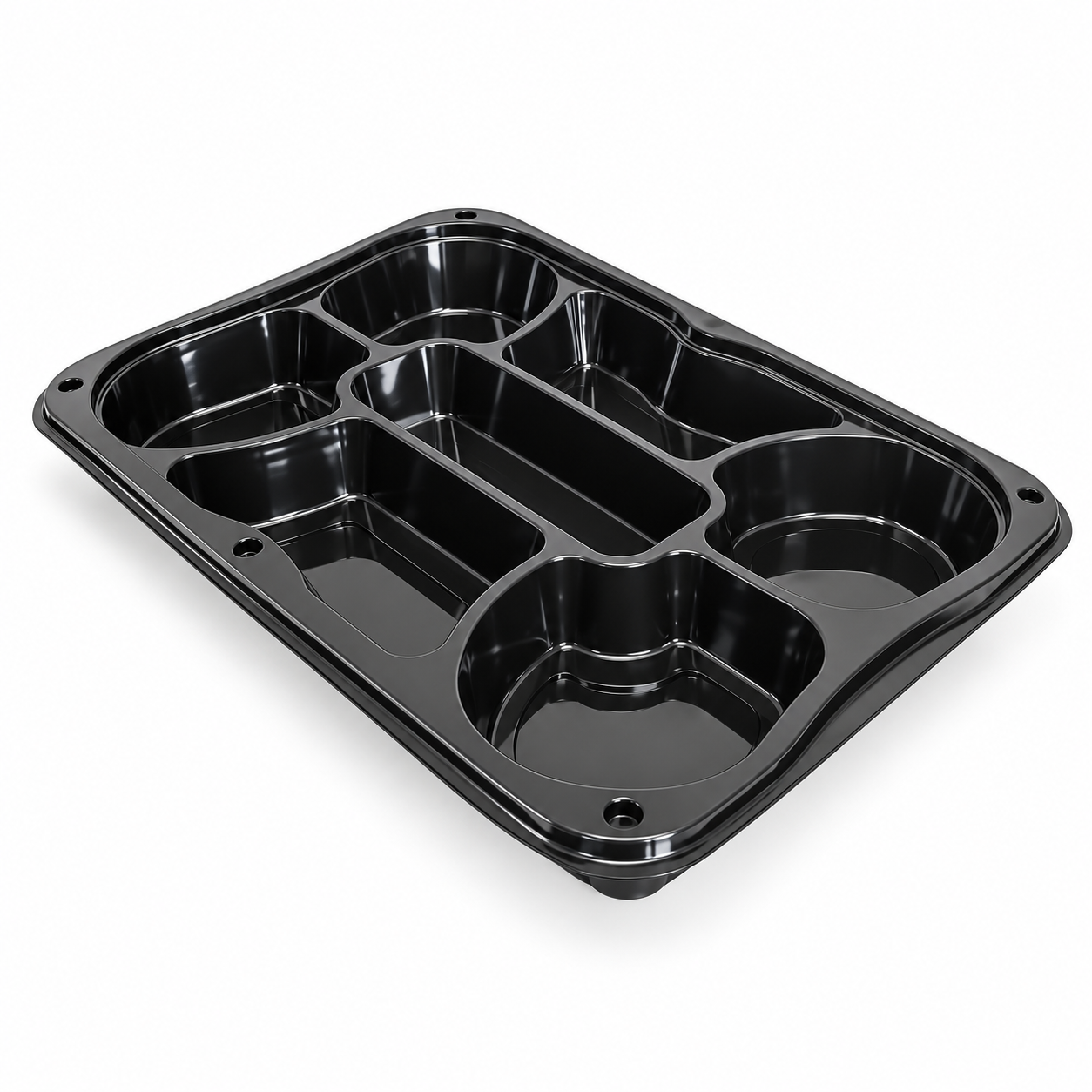 Sabert COMC935247G25C , Gourmet 7 Compartment Platters & Lids 35x24x7cm (Pack OF 25 Set)
