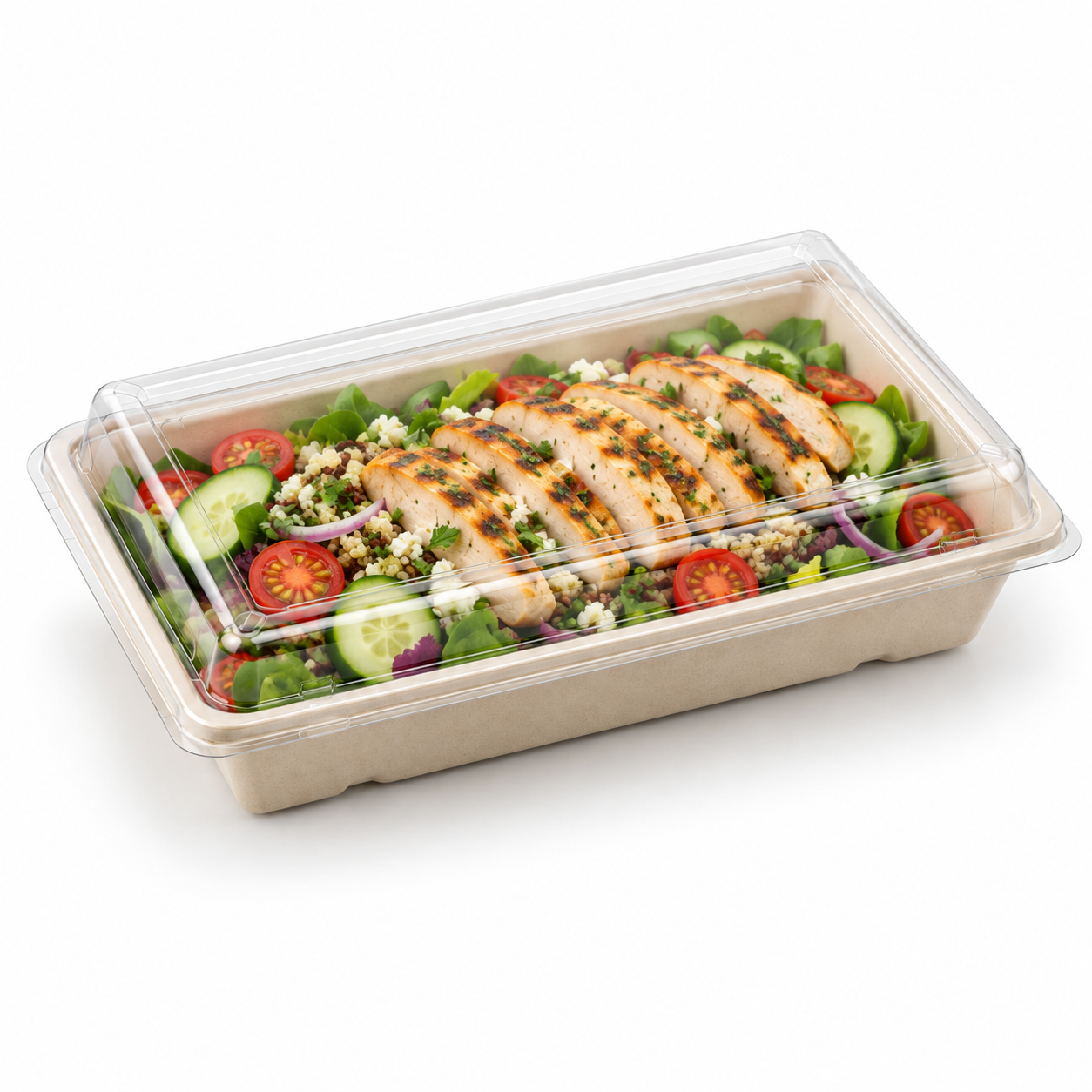 Sabert Pagoda Rect. Pulp Tray [PUL1622024] 750ml (300 trays)