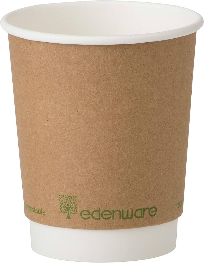 12oz Edenware Double Wall Coffee Cup - Biodegradable & Compostable