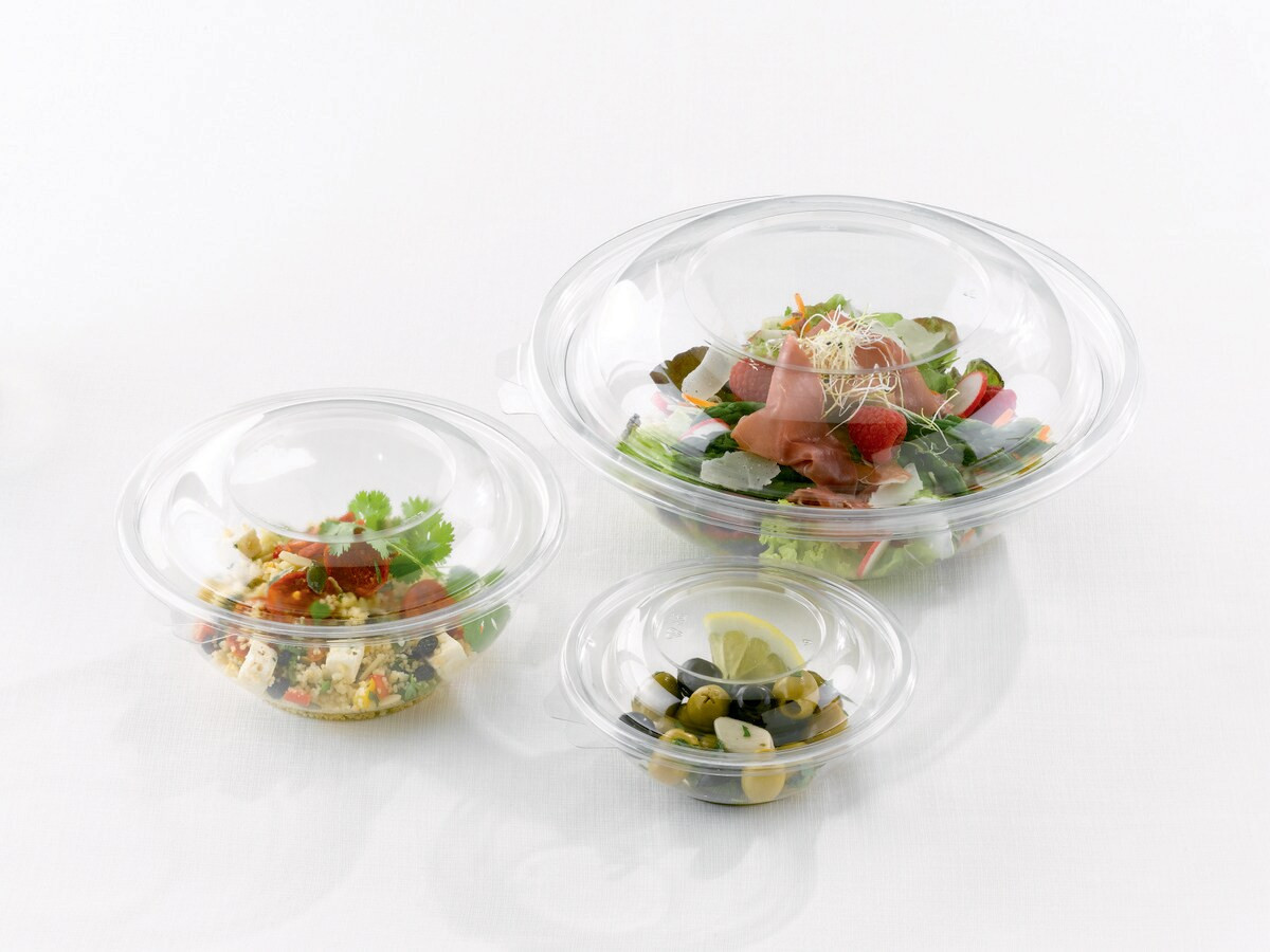 Sabert BOW12080 rPET Round Salad Bowl Clear 2250ML(pack of 50)