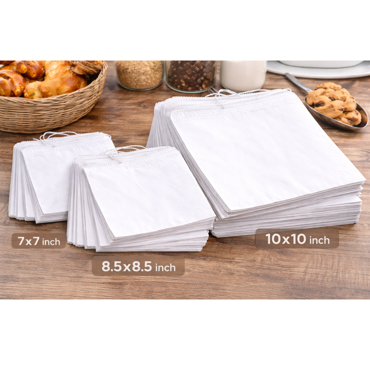 White Sulphite Paper Bag [10x10inch] Strung (a pack of 1000)