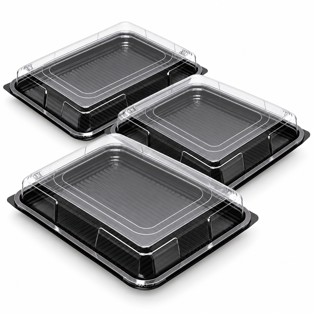 Premium Large Black Rectangular Catering Platter Tray 450x300mm - Pack of 50