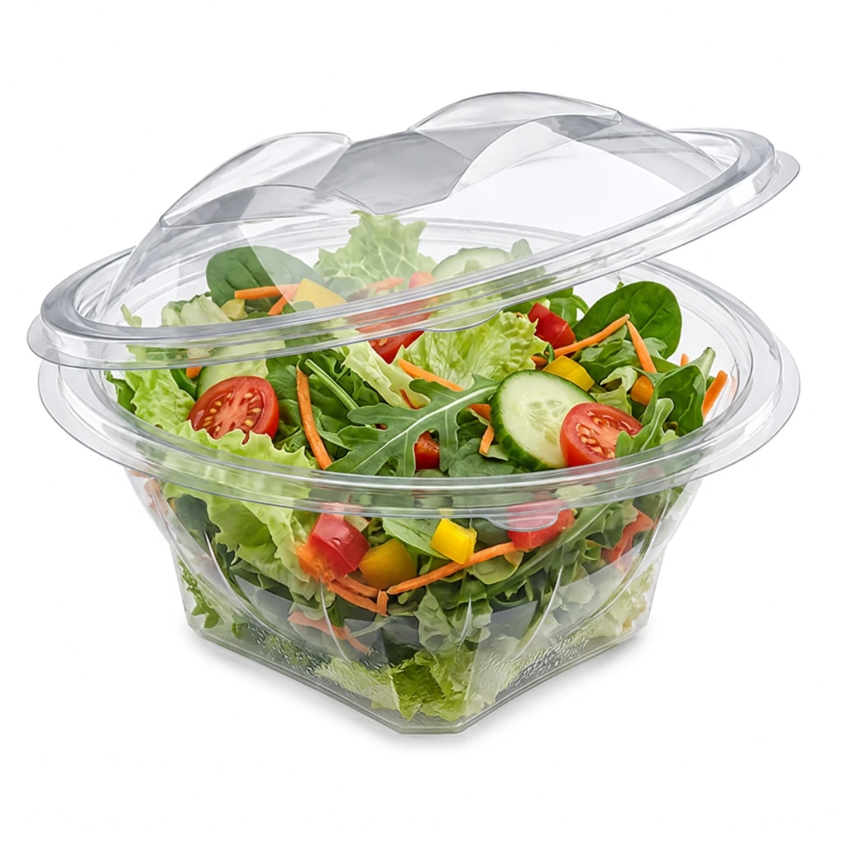 Somoplast 987 Clear PET Hinged lid Salad Bowl (250cc) - Pack of 450