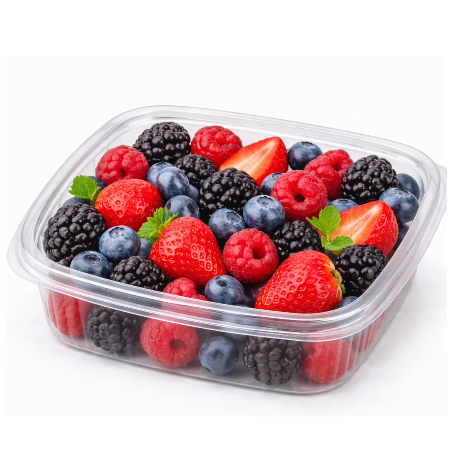 Somoplast 955 Clear Hinged Square Salad & Nuts Container 150cc (Pack of 600)