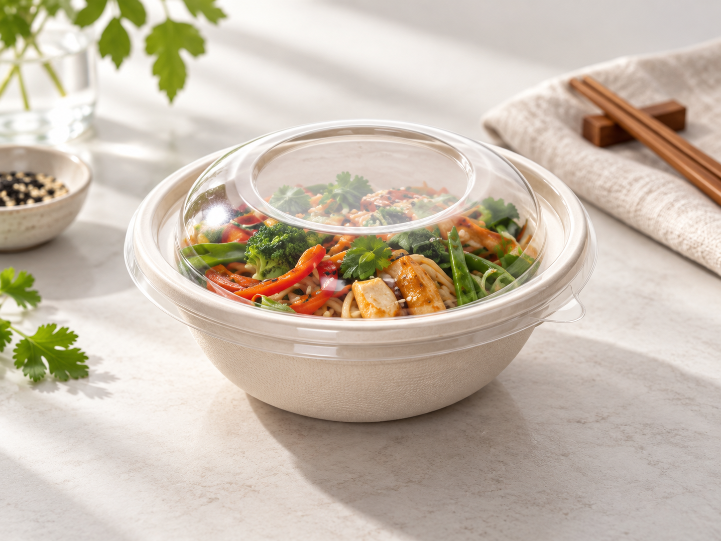 Sabert Lids for Buddha Round Pulp Bowls, [PUL52032PP] (Pack of 300)