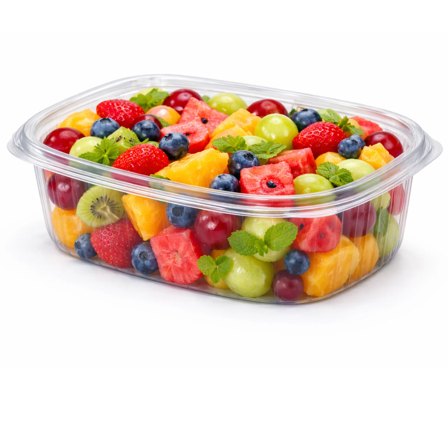 Somoplast 918 deep 600 cc Clear Hinged Lid Rectangular Container - Pack of 600