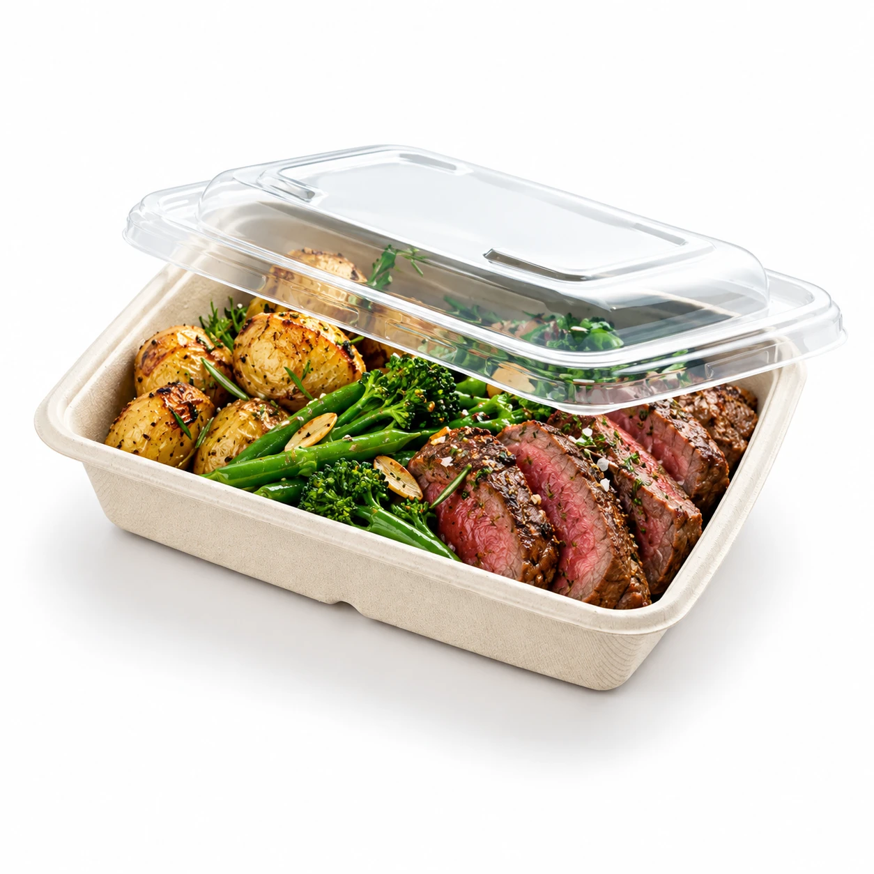 Sabert RPET Lids for Rectangular Containers PUL51601 - Pack of 300