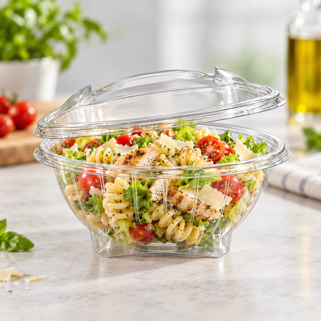 GPI Sekipack SLV750 Plastic Hinged Lid Salad Bowl 750cc - Pack of 300
