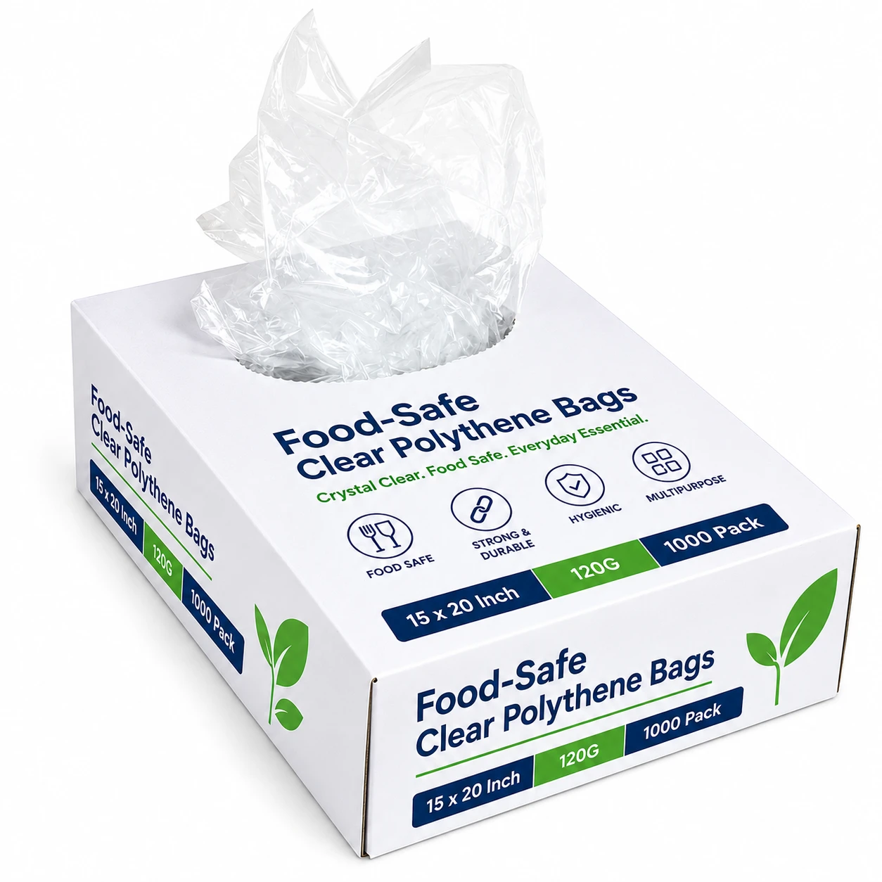 Excel Polythene Clear Bag 15x20inch 120G - Pack of 1000