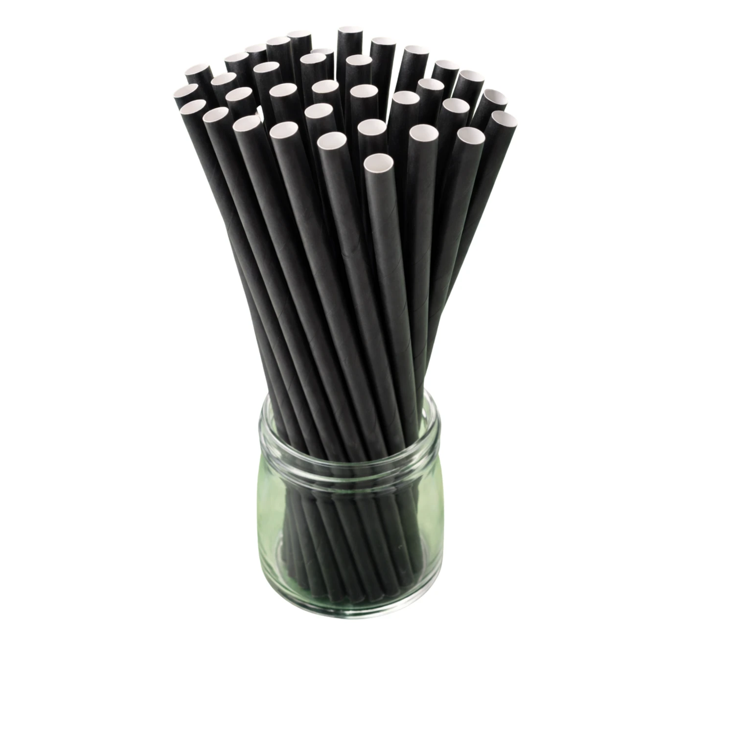 Biodegradable Black Paper Straight Straw 200x6mm - Pack of 250