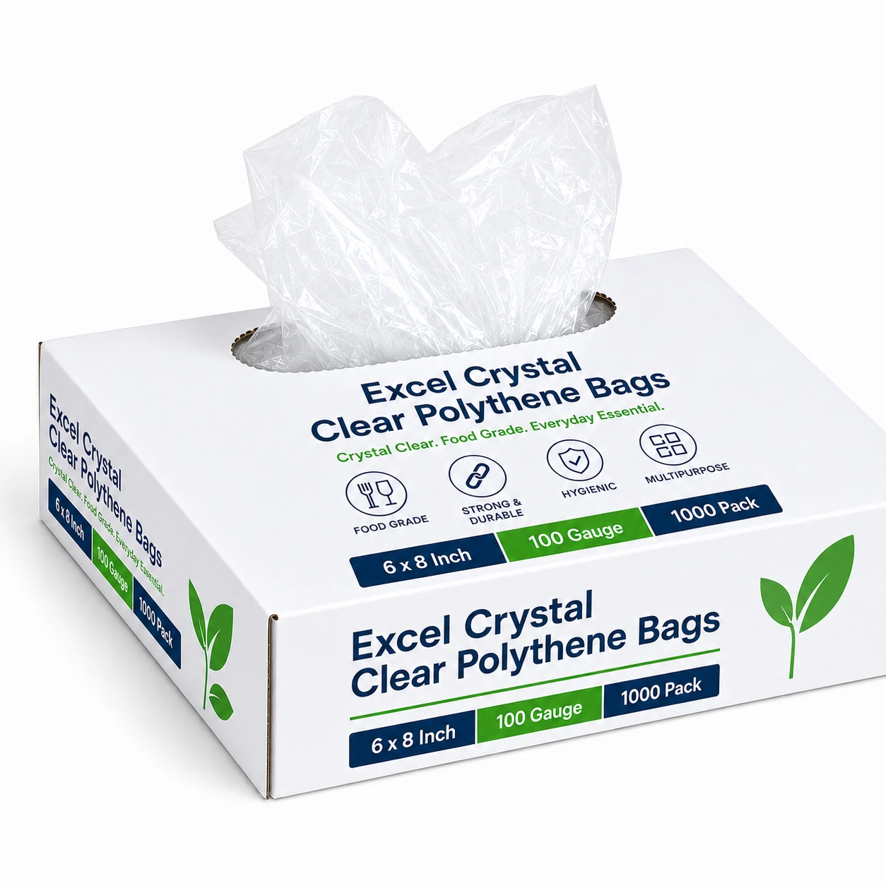  Polythene Clear Bag 6x8inch 100G - Pack of 1000