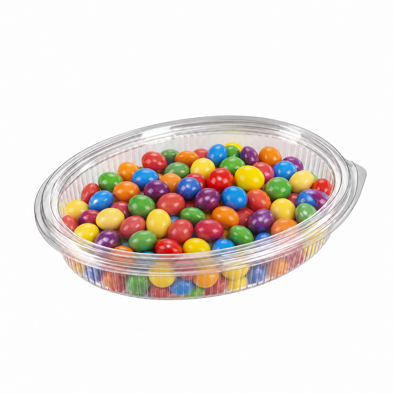 Somoplast [971] 600cc Oval Clear Hinged Container – Pack of 300
