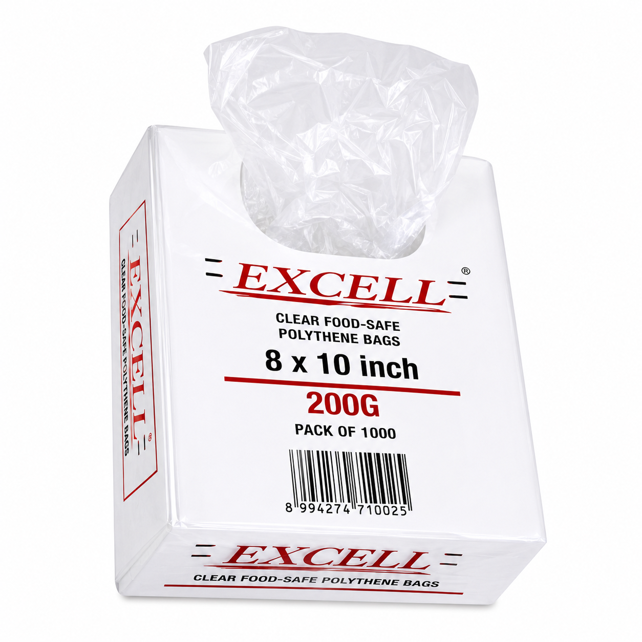 Food Safe 8x10 Inch Clear Food-Safe Polythene Bags 200G 
