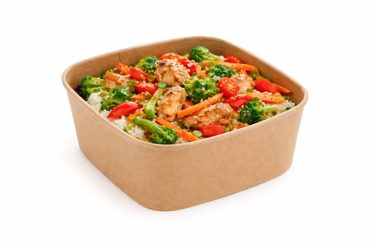 Sabert Square Kraft Food Bowl 12oz PAP14012PE - Pack of 300