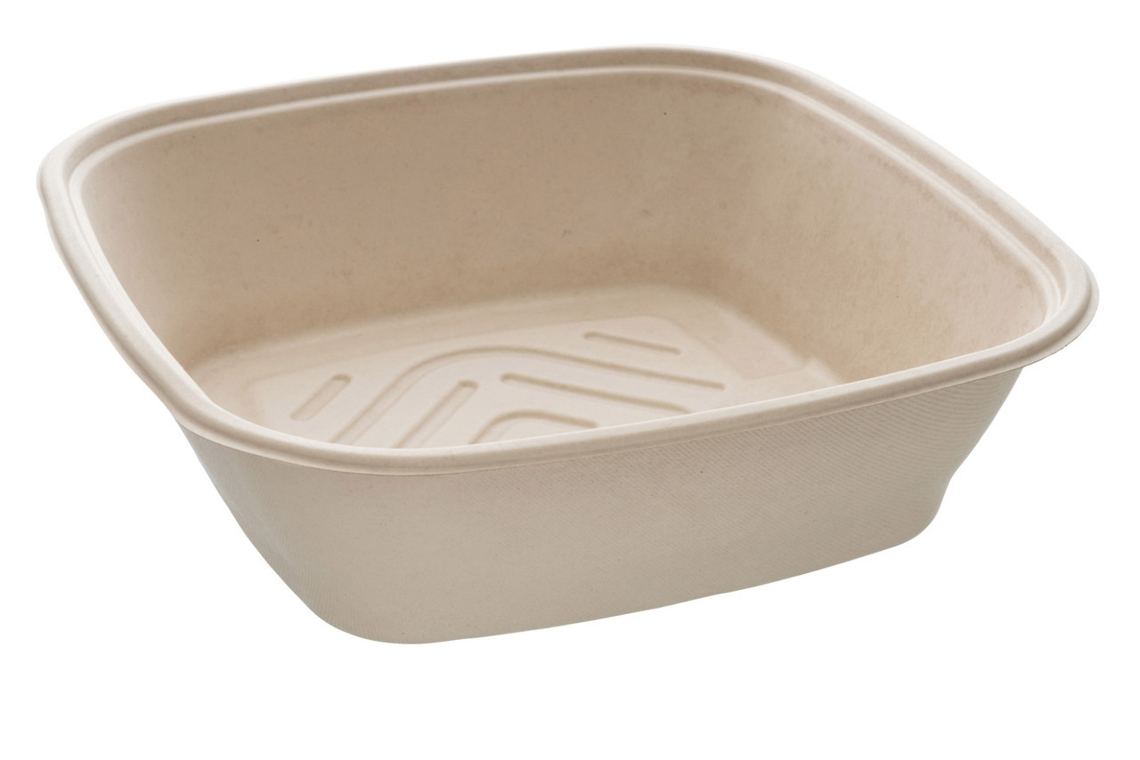 Sabert Square Pulp Catering Bowl 3500ml PUL42111200 - Pack of 50