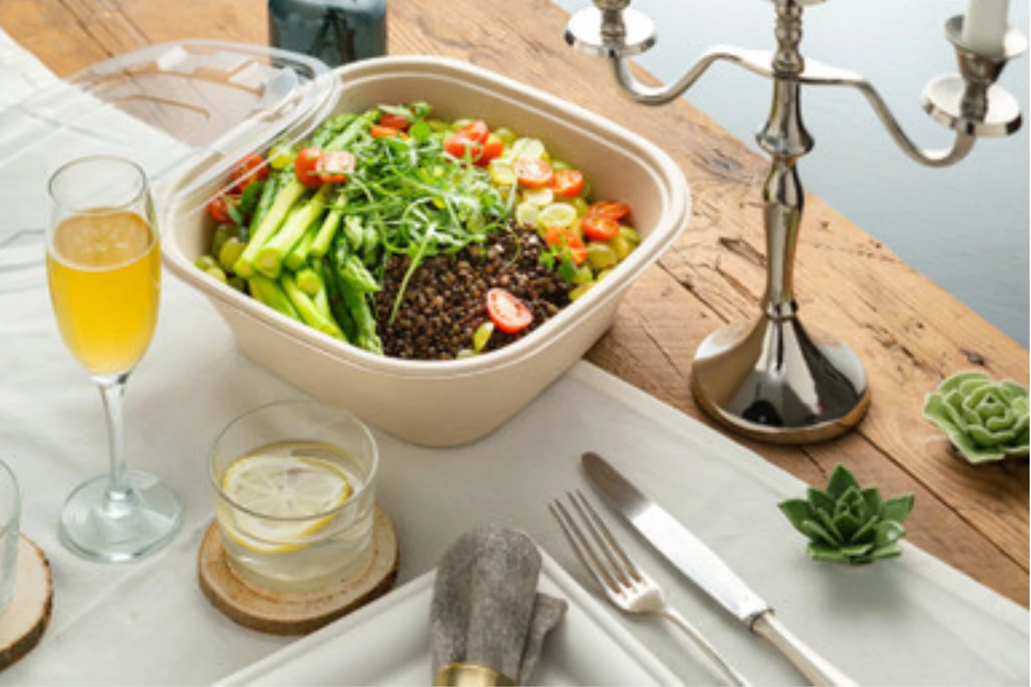 Sabert Square Pulp Catering Bowl 3500ml PUL42111200 - Pack of 50
